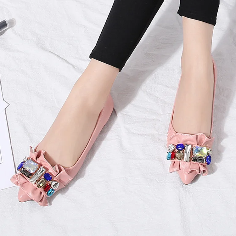 Женские мокасины Разноцветные туфли на плоской подошве со стразами женские