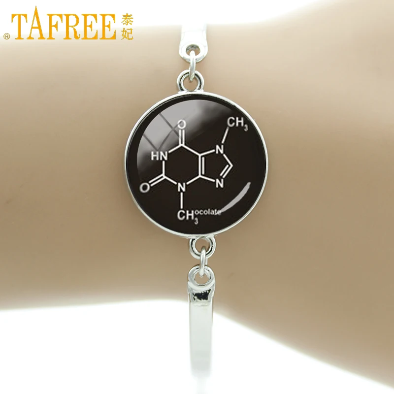 

TAFREE Brand Chemical formula Biology Chemistry bracelet Chocolate Molecule Theobromine school jewelry Chinese Character T302
