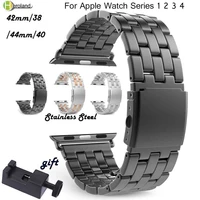 luxury stainless steel watch band strap for apple watch band 40mm 44mm 38mm 42mm iwatch series 1 2 3 4 link bracelet wrist band