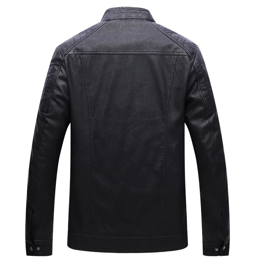 Куртки из искусственной кожи мужские новинка зимы 2018 теплые пальто с воротником