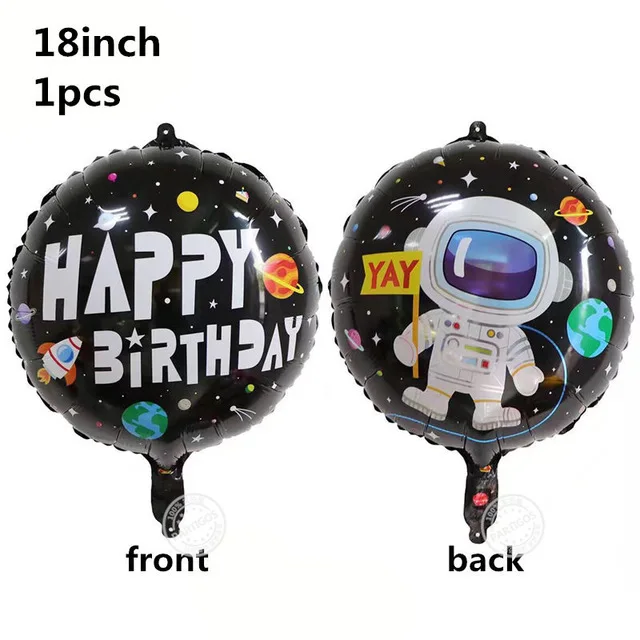 1pcs black Новые космические путешествия шарики для дня рожденья вечерние Декор внешний Космос астронавт фольги Воздушные шары ET Planet Исследуйте партнера дети мальчик - Цвет: 1pcs black