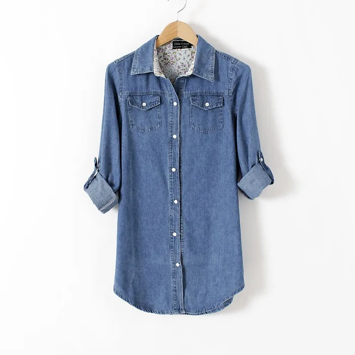 Лидер продаж весна-осень 2020 новые тонкие женские модели джинсовая рубашка с