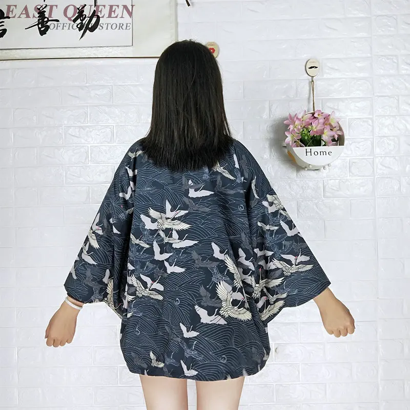 1 Японские Модные женские топы лето японский юката кимоно кардиган Haori рубашка Женская Туника журавль кимоно Японские TA1697 - Цвет: 1