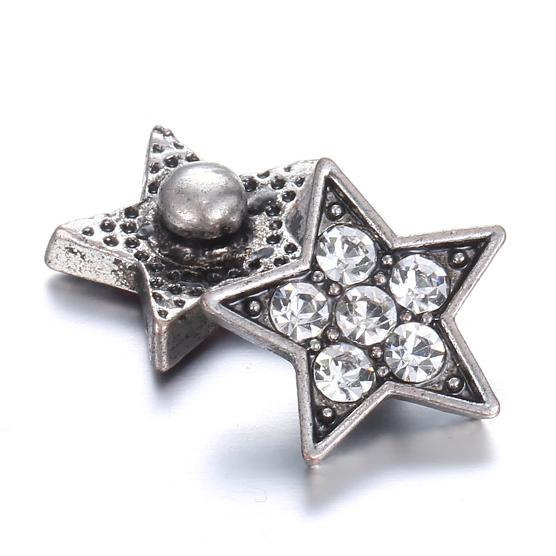 10 шт./лот Новое поступление 12 мм кнопки ювелирные изделия стразы стиль пять звезд