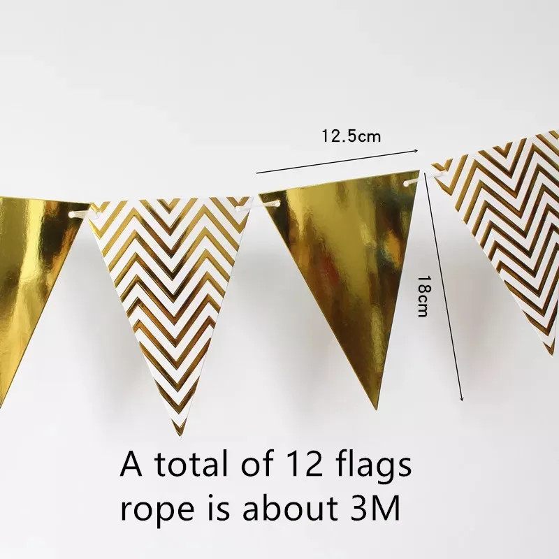3m 12 флаг розовое золото серебро розовый синий бумажная доска гирлянда баннер для