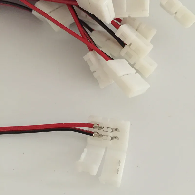 50 шт./лот 10 мм 2 pin для светодиодной ленты 5050 светодиодный провод удлинительного Кабеля Аксессуары оба конца с разъемом