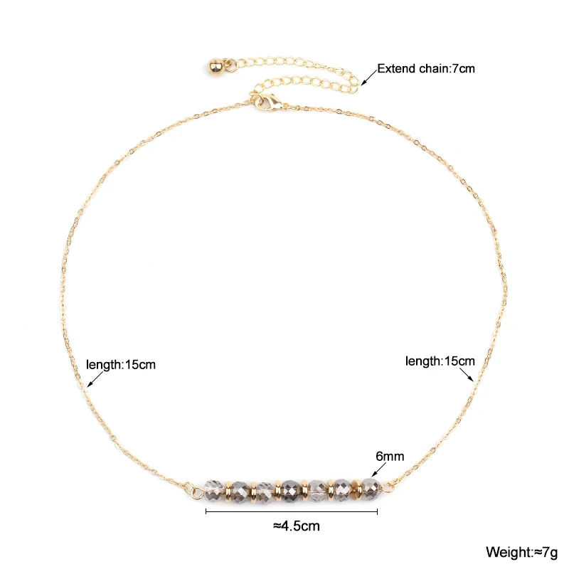 BOJIU регулируемые ограненные хрустальные бусины подвеска ожерелья для женщин