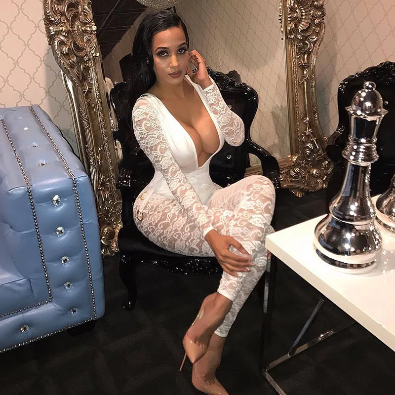 Szykowny 2018 женщин комбинезон пикантные длинные штаны Летний Элегантный Bodycon с