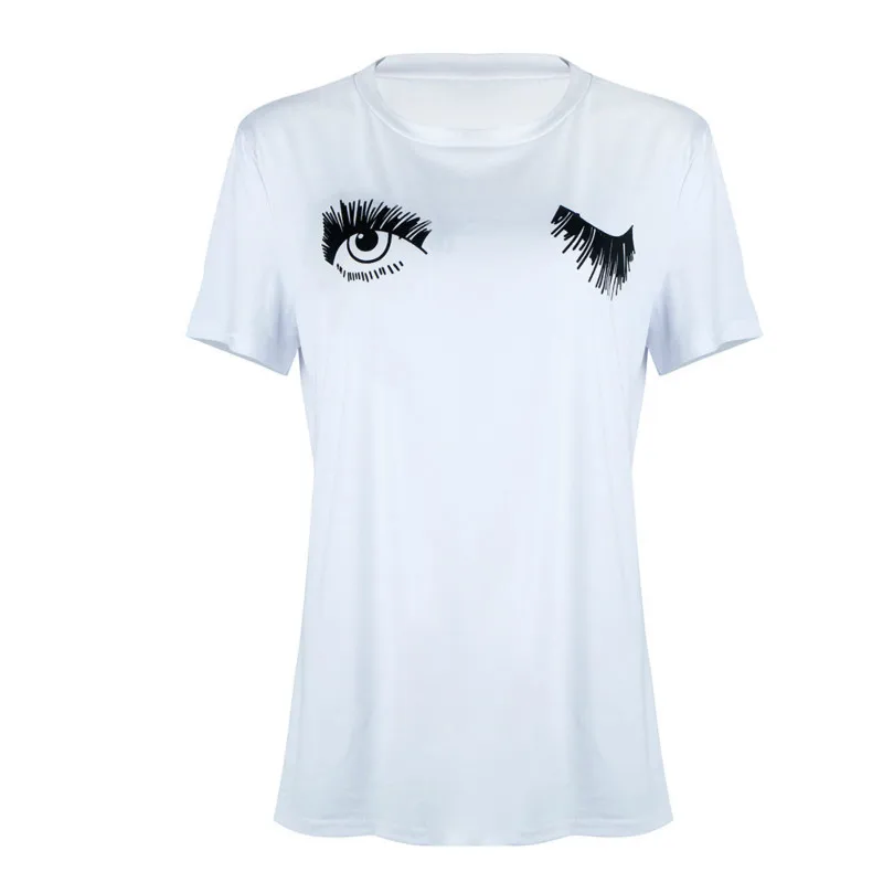 Футболки Для женщин 2018 Летние повседневные короткий рукав футболки хлопок Белый