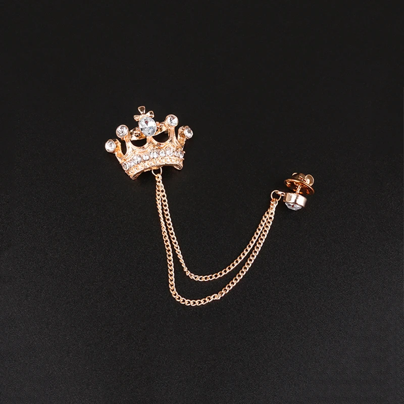 Mdiger воротник штырь отворотом Брошь Серебряная цепочка с кисточками брошь Корона