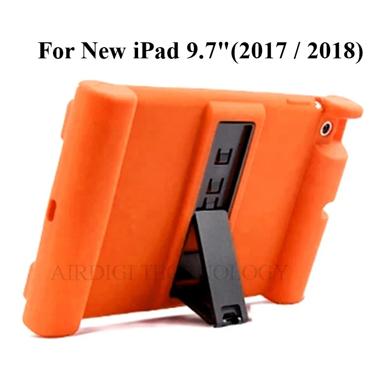 Для нового iPad 9,"() Детский безопасный противоударный резиновый силиконовый чехол-подставка с подставкой