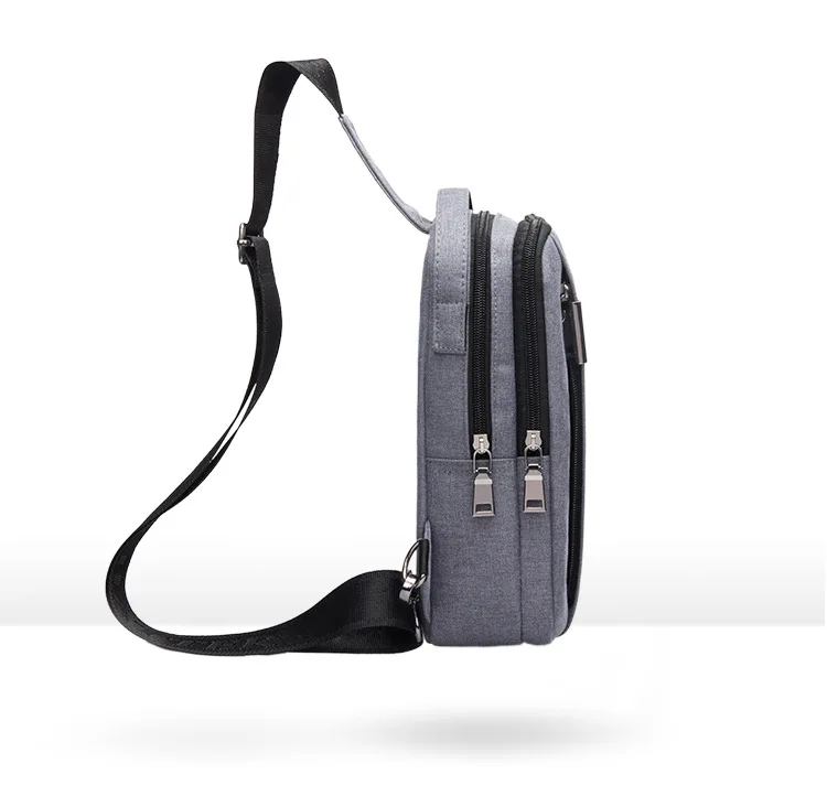 DANJUE Business Chest Bag Oxford Cloth Waterproof Bag Multi-pocket Chest Bag With Headphone Hole