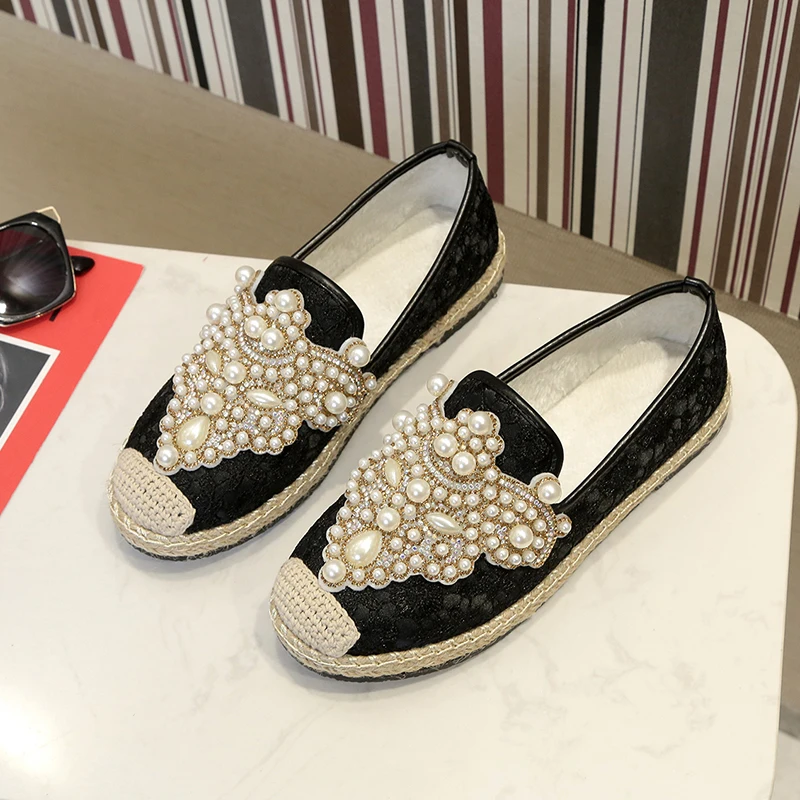Женские туфли-эспадрильи повседневные лоферы Офисная нескользящая обувь с