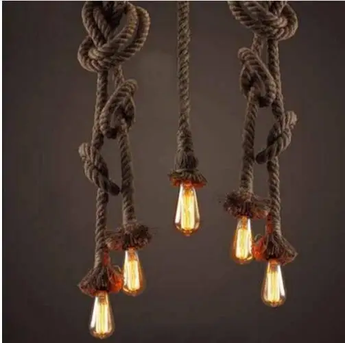 Винтажная веревочная Подвесная лампа в стиле ретро креативный индивидуальный