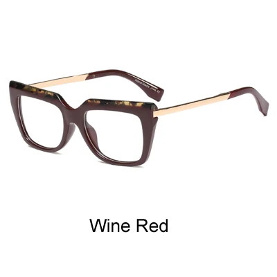 Wine Red Ralferty очки для чтения женские Ретро квадратные очки брендовая оптическая оправа дальнозоркость Рецептурные очки F95137 - Цвет оправы: Wine Red