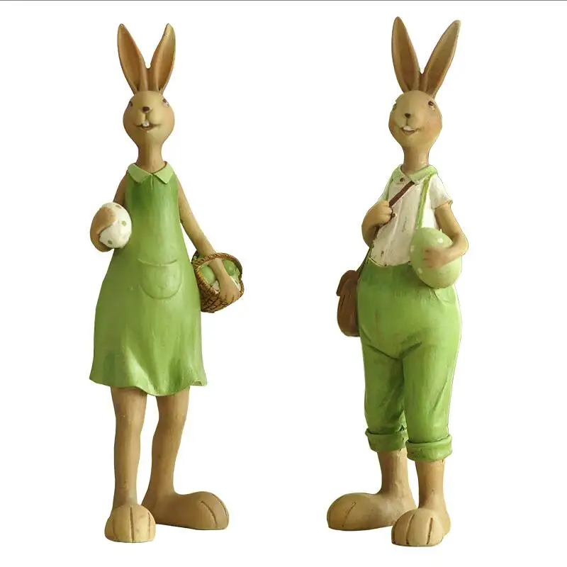 1 шт. зеленый домашний орнамент ручной кролик фигурка из смолы подарок для друга