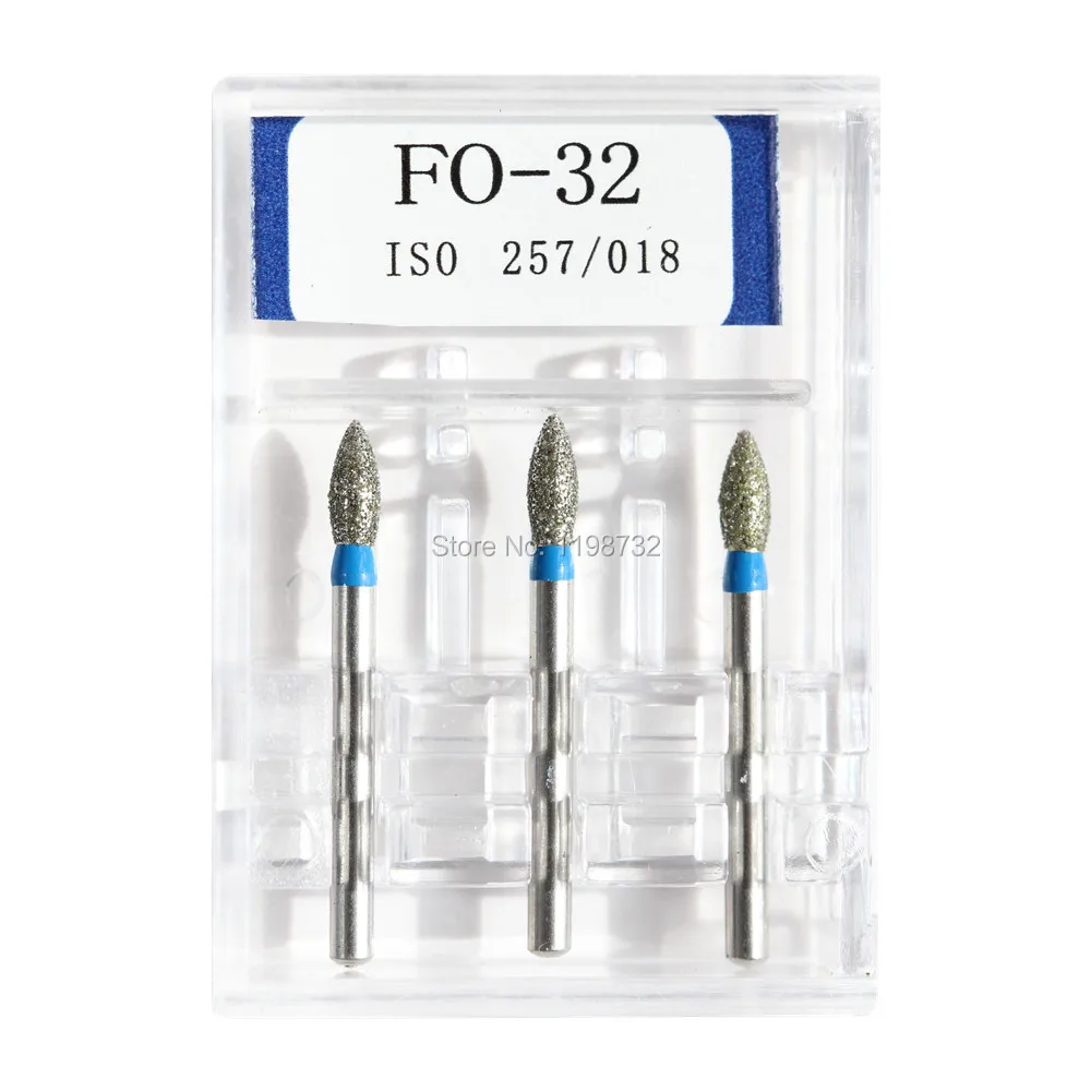 15 шт/5 коробок Стоматологические алмазные буры FO-11/FO-21 /FO-25 /FO-27 /FO-32 полировальные