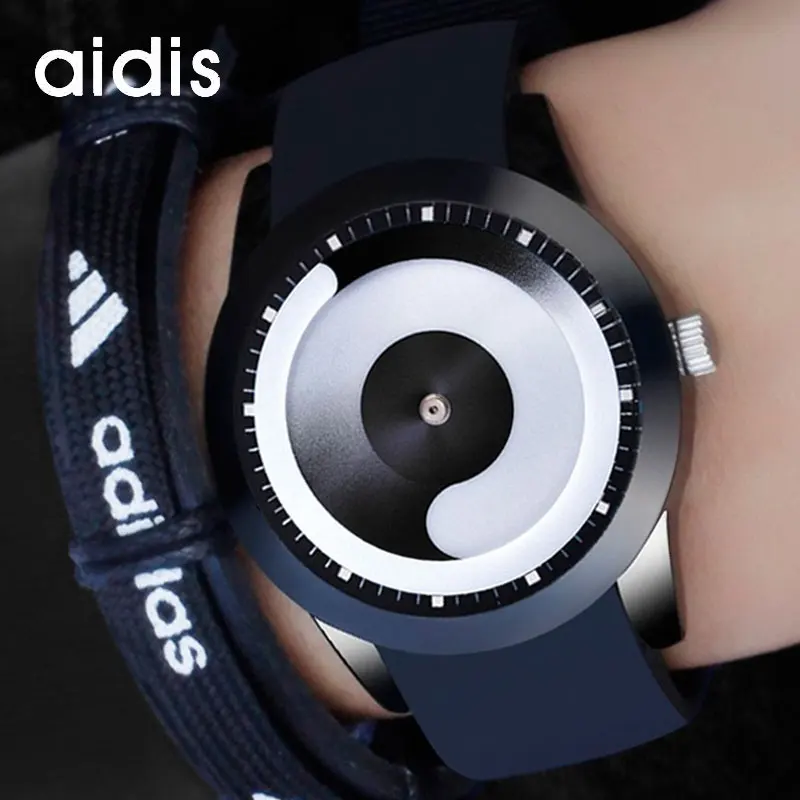 Часы кварцевые Aidis мужские с силиконовым ремешком уникальные водонепроницаемые