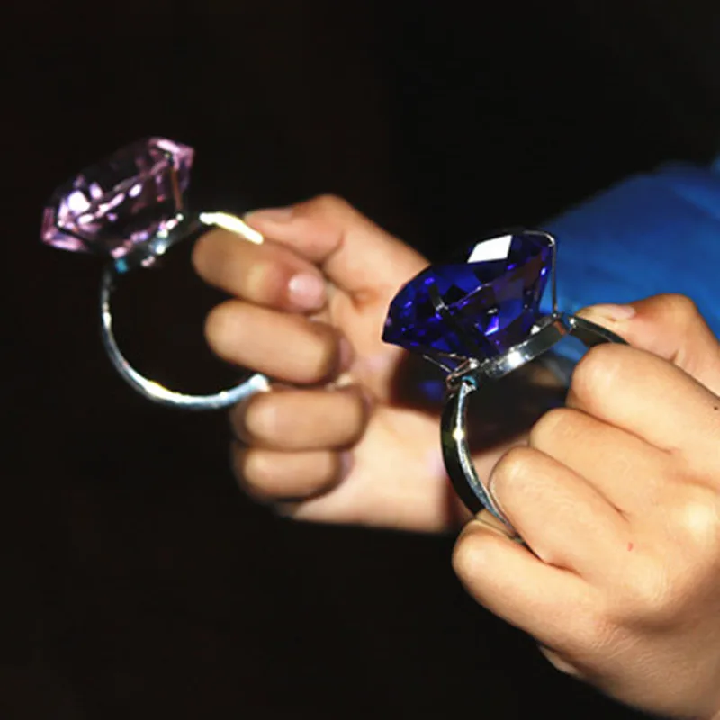 40 мм свадебное украшение цветное Кристальное стекло кольцо с бриллиантом