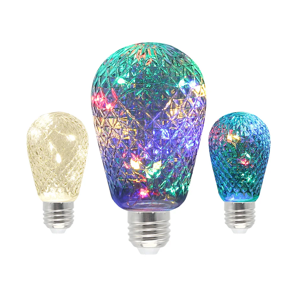 E27 светодиодный медный провод гирлянды AC 85-265V RGB теплый белый лампы для рождества