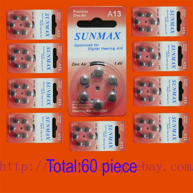 Батареи слухового аппарата A13 13A ZA13 13 PR48 60 шт.|hearing aid batteries a13|battery a1313 pr48 |