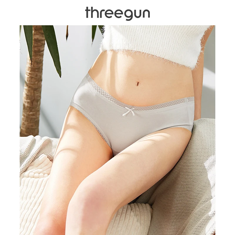 THREEGUN трусики женские кружевные Сексуальные Бесшовные нижнее белье 3/упаковка хлопок эластичные трусы Новинка бант Modis majtki damskie calcinha femme