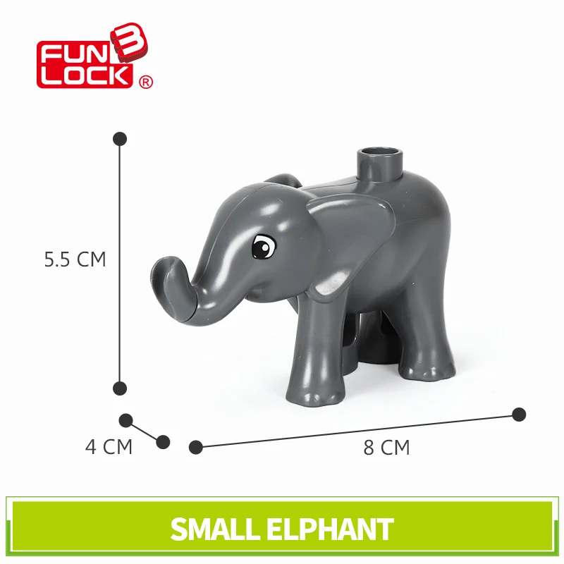 Funlock Duplo Большой Слон маленькие блоки для детей Обучающие игрушки на 2-4 года |