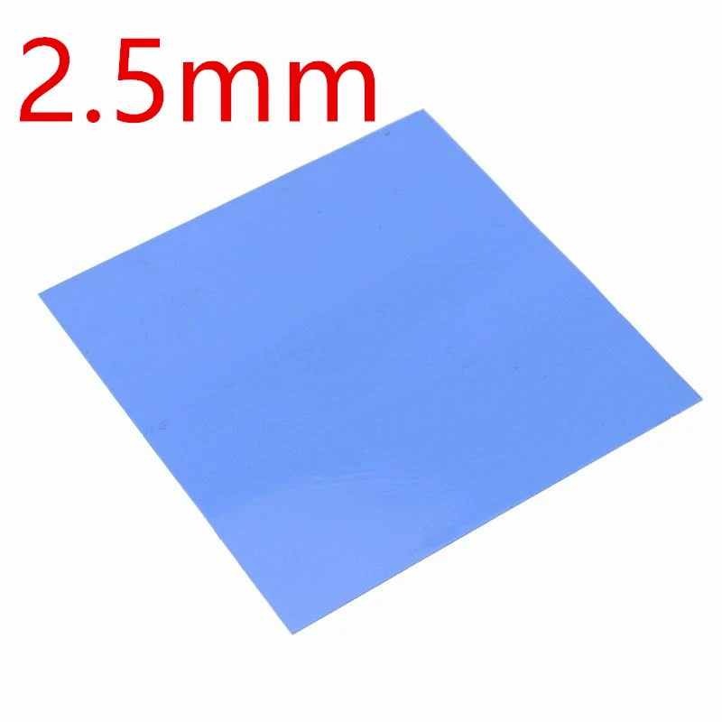 5PCS 2.5mm 5 шт./партия синий 100x100x0,5 мм 1 мм 1,5 мм 2 мм 2,5 мм 3 мм 4 мм 5 мм GPU IC Теплопроводящая силиконовая прокладка - Цвет лезвия: 5PCS 2.5mm
