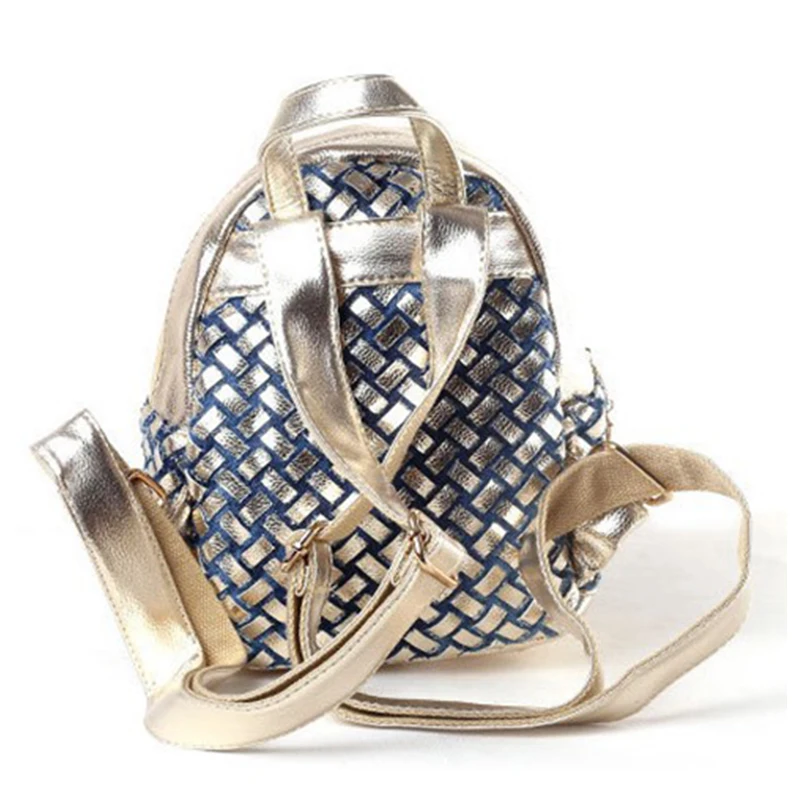 Новый стильный плечевой рюкзак женщинская сумка модная из джинсовой холста вязаная сумка водная буровая студенческая школьная сумка Мини-подросток Y102.