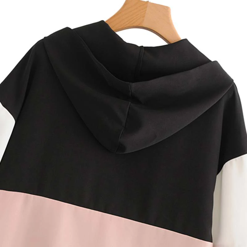 Женская толстовка Bella Philosophy розовая свободная с длинными рукавами и карманами
