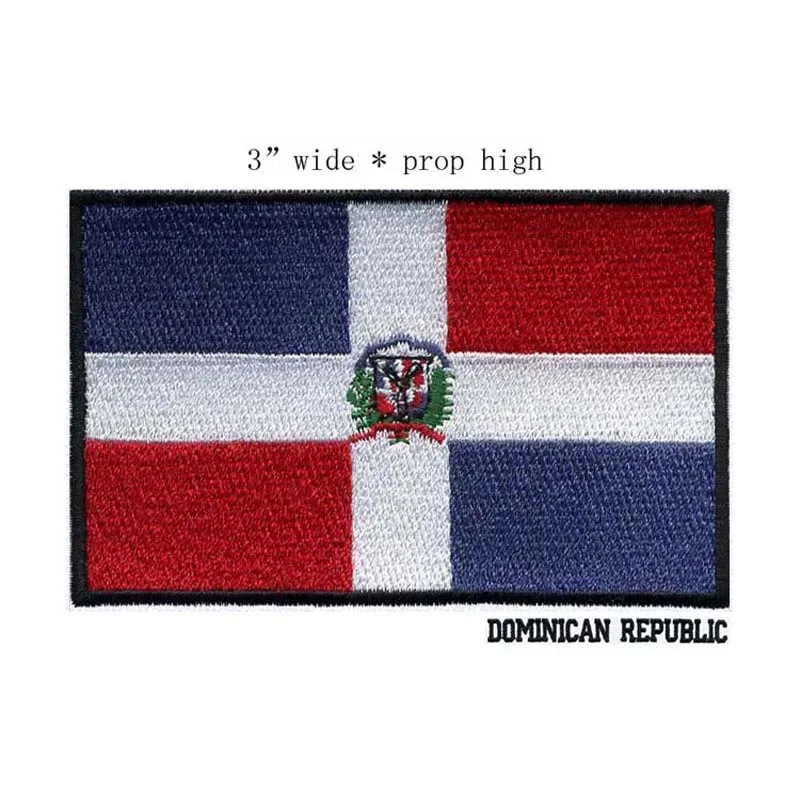 Dominican 47B 1 шт., ширина 7,62 см, флаг страны, нашивки, нашивки, вышитые, США, Великобритания, Франция, Египет, флаг, тактические, военные, железные нашивки, армейская аппликация - Цвет: Dominican 47B
