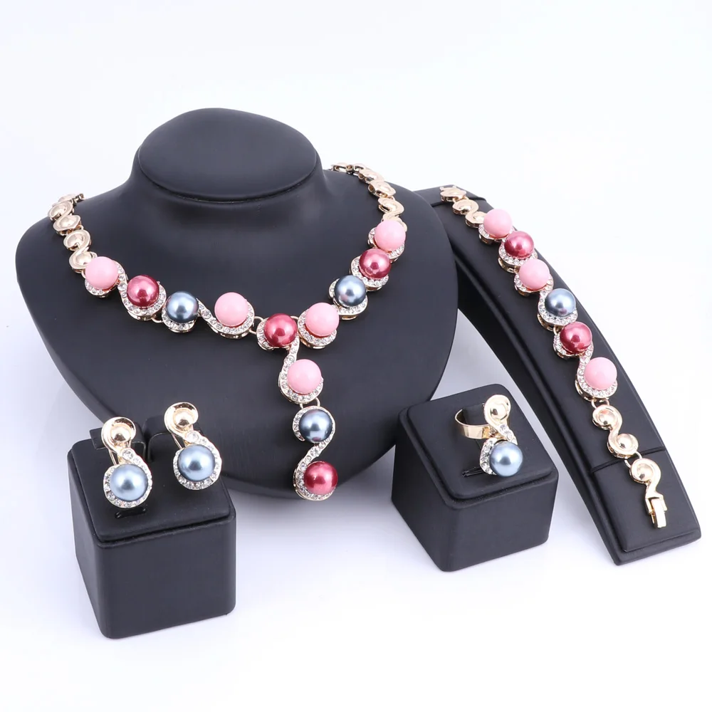 Винтажное женское колье для девочек массивное ожерелье с искусственным жемчугом