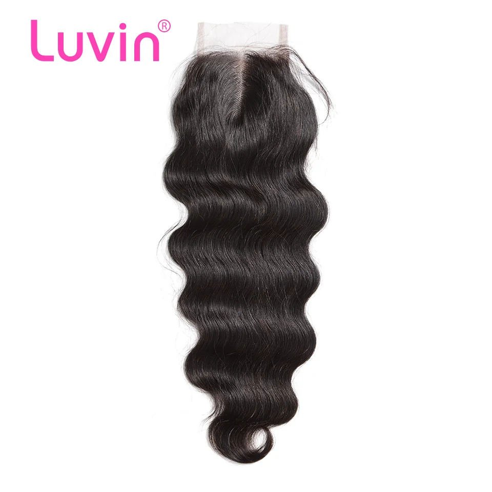 Luvin, бразильские волосы на шнуровке, волнистые волосы Remy, человеческие волосы на замке, средняя часть, отбеленные узлы с детскими волосами