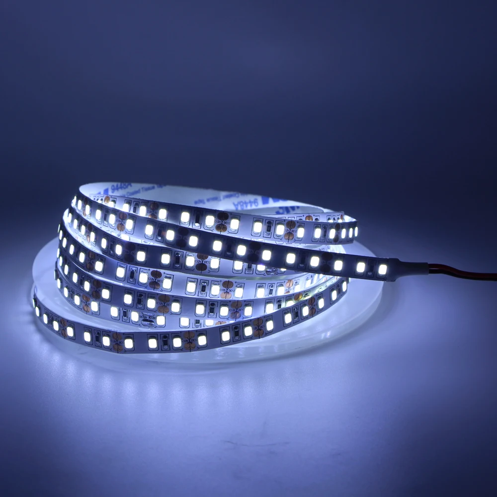 12V светодиодный полосы 2835 SMD 120 светодиодный/м, 5 м 600 светодиодный s Гибкая полоса светильник 120 светодиодный s/м двойной печатной платой ультратонкое естественное освещение CRI> 90 Диодная лента лампа теплый белый