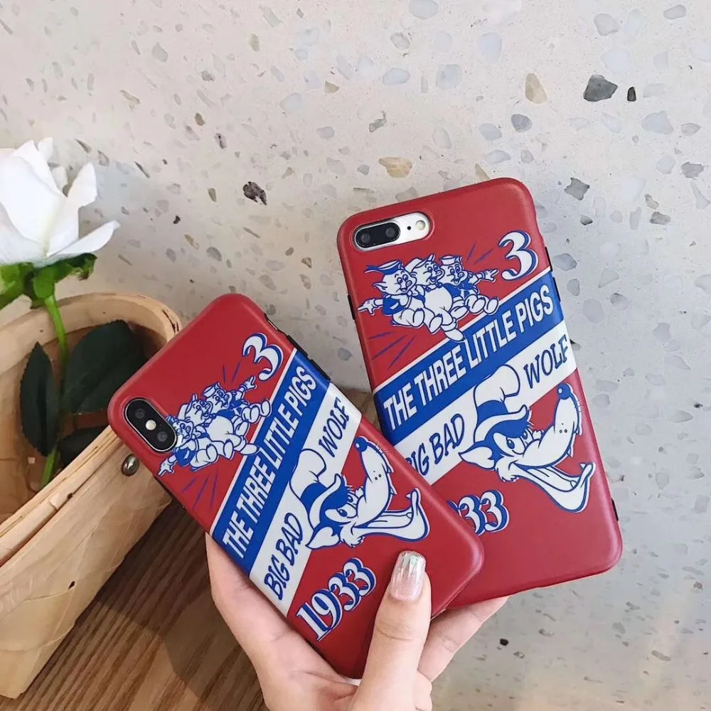 Cute Cartoon Pig Phone Case For iphone X XS Max XR 6 6s 7 8 plus Cover Fashion Funny IMD Soft Cases Capa |