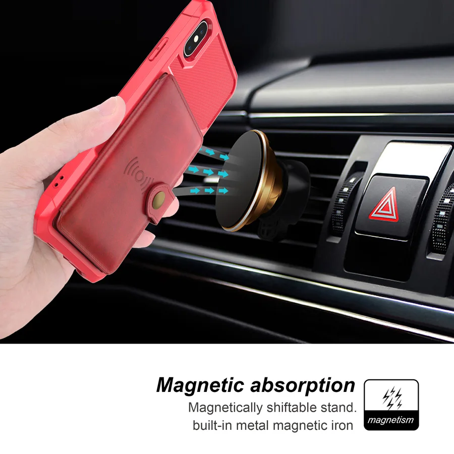 IQD для iphone X XS MAX XR кошелек чехол Роскошный автомобильный Магнитный pu кожаный чехол Защитная задняя карта для iphone 8 7 6 6s Plus чехол s