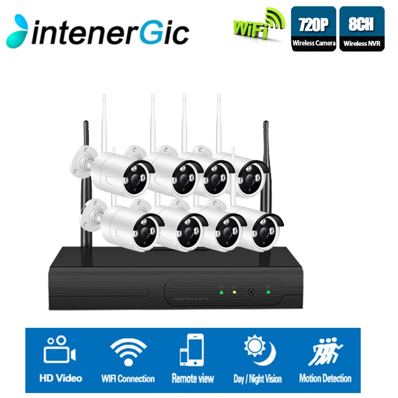 Intenergical CCTV камера системы s Wifi 720P NVR комплект 8CH HD ip аудио запись наружного ночного