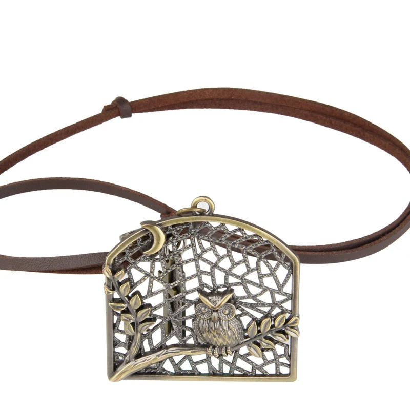 NIUYITID винтажное ожерелье и подвеска в виде совы с птичьей клеткой Мужская Длинная