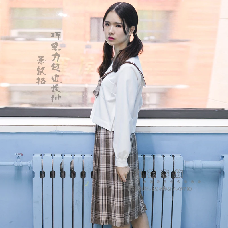 Японская Высококачественная юбка Униформа JK плиссированная средней длины