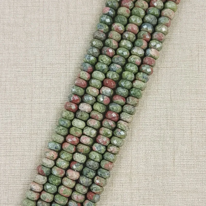 Оптовая продажа бусины россыпью из натурального унакитного камня 5x8 мм абакуса