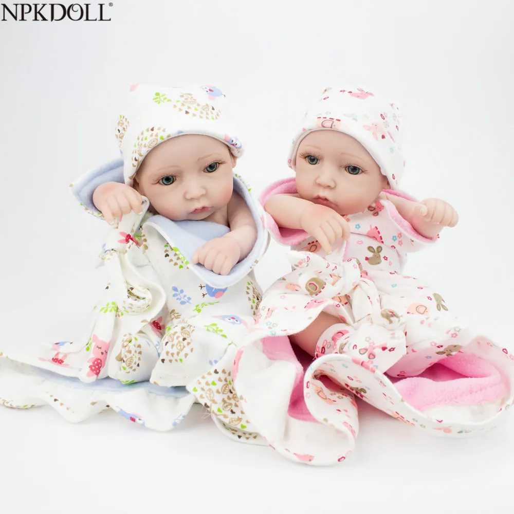 NPKDOLL 10 inch 28cm Full Silicone Reborn Baby Dolls Alive Lifelike Real Realistic Kids Babies Twins Bebe | Игрушки и хобби