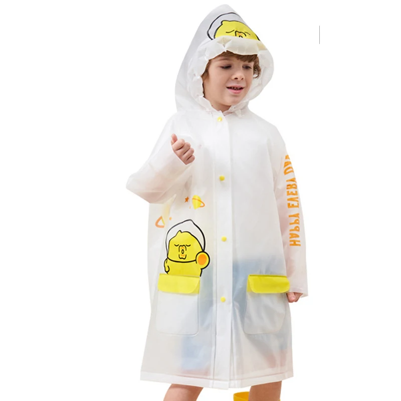 White Yellow Only Jime/розовые плащи для девочек; милый детский плащ-дождевик с рисунком; пончо с капюшоном; плащ-дождевик для детей; плащ-дождевик высокого качества - Цвет: White Yellow