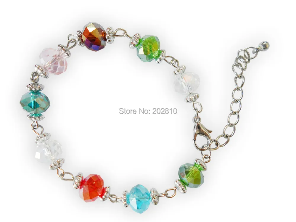 Многоцветный Браслет цепочка с кристаллами ювелирные изделия цветными