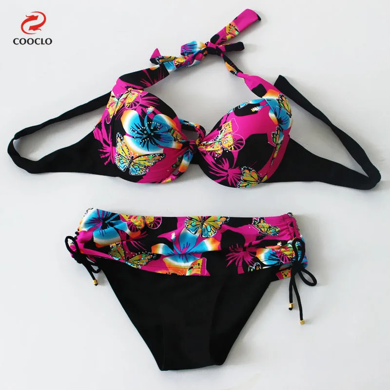 Бикини Cooclo большого размера в русском стиле женские купальники с принтом бабочки