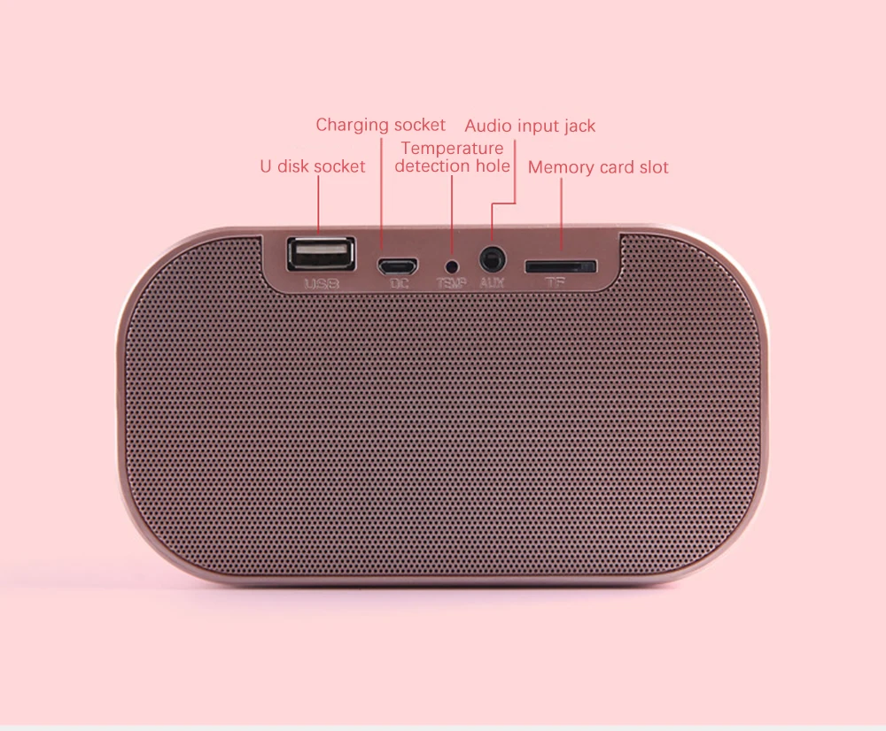 Digital Alarm Clock LED Alarm Clock FM Radio Wireless Bluetooth Speaker Support Aux TF Office Bedroom Home Snooze Display Time