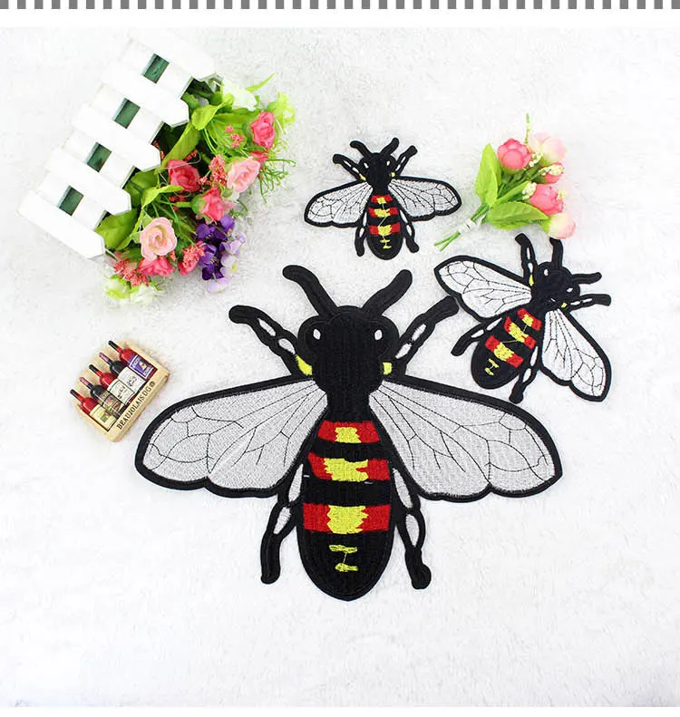 Высокое качество Ретро вышивка большой/средний/маленькие пчелы/ОСА паста патч