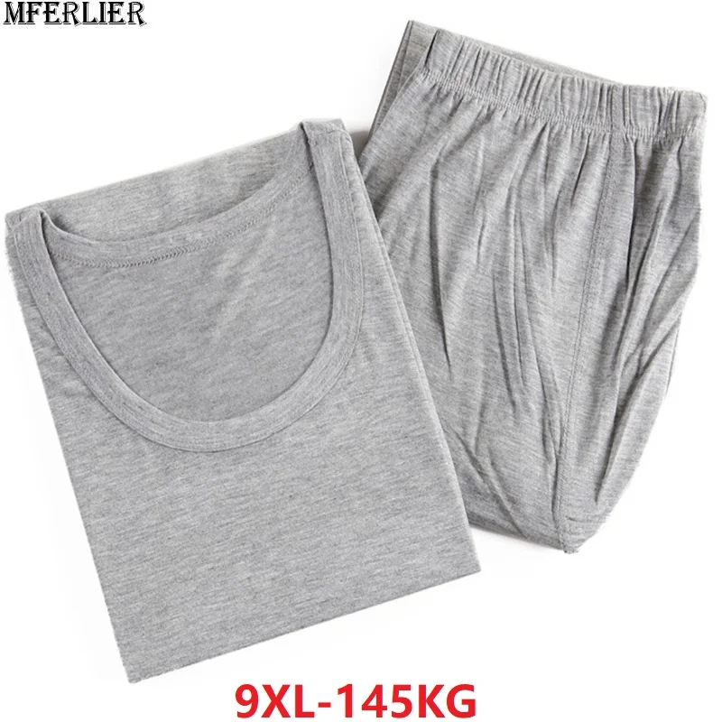 

autumn Men Underwears Long Johns large size cotton Modal Thermal Underwear thin Tops thin Bottoms loose Comfortable 7XL 8XL 9XL