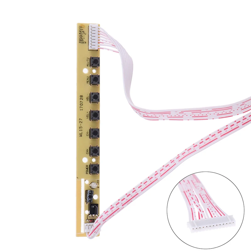 Универсальная 7 клавишная клавиатура для ЖК телевизора с ИК клавиатурой v59 v29