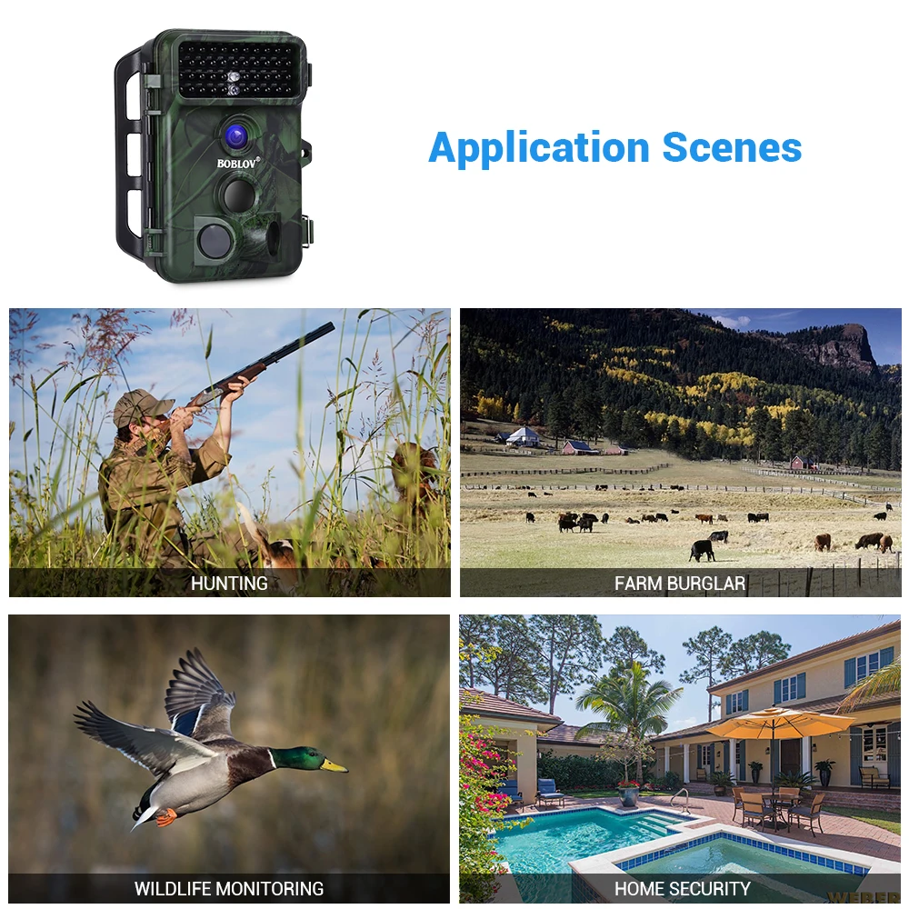 BOBLOV 16MP Trail camera 49 шт. 940nm ИК светодиодный камера для охоты Водонепроницаемая камера для дикой природы ночное видение фото ловушки камера для дикой природы
