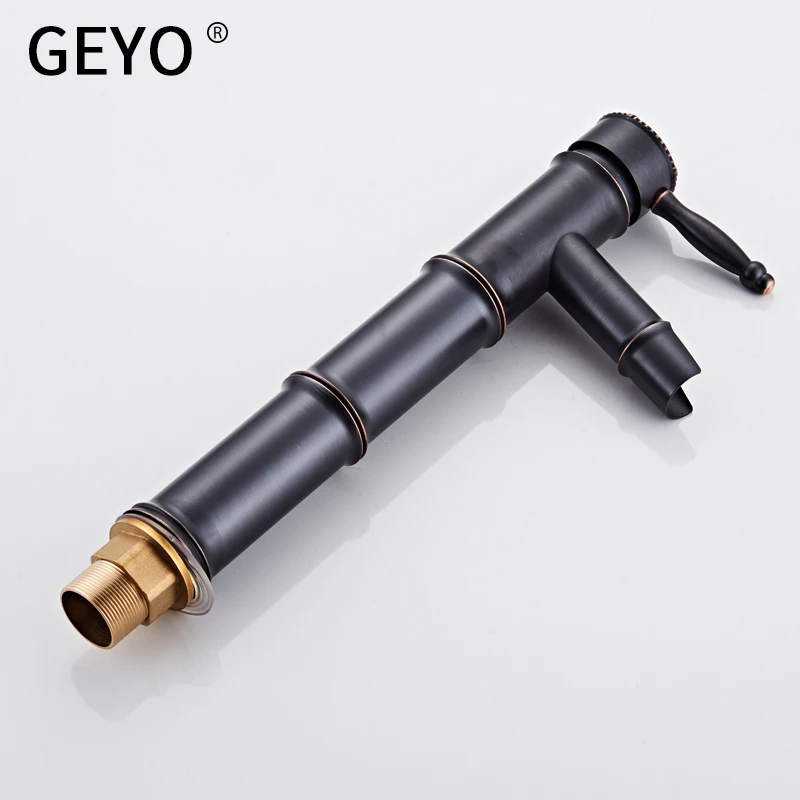 GEYO черный латунный кран для раковины ванной комнаты воды из бамбука ретро с одним